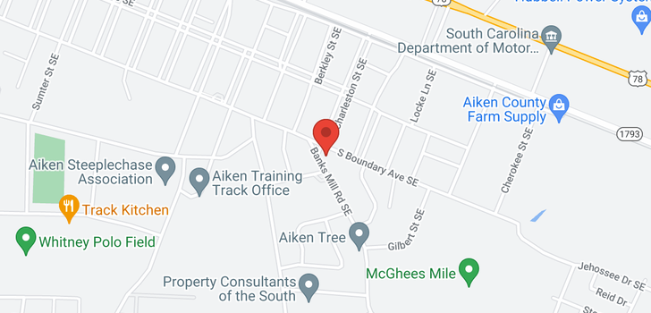 map of 414 Banks Mill Road SE, Aiken, SC 29801